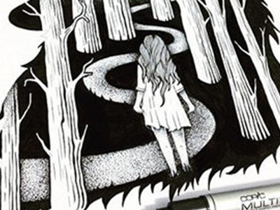 Explore the field of illustration from a new frame of reference. Students will be able to demonstrate their knowledge and proficiency with the pen and ink drawing medium. They will explore various concepts of pen and ink illustration such as exhibiting depth of space, communicating a narrative, and many shading techniques including cross-hatching and stippling.
